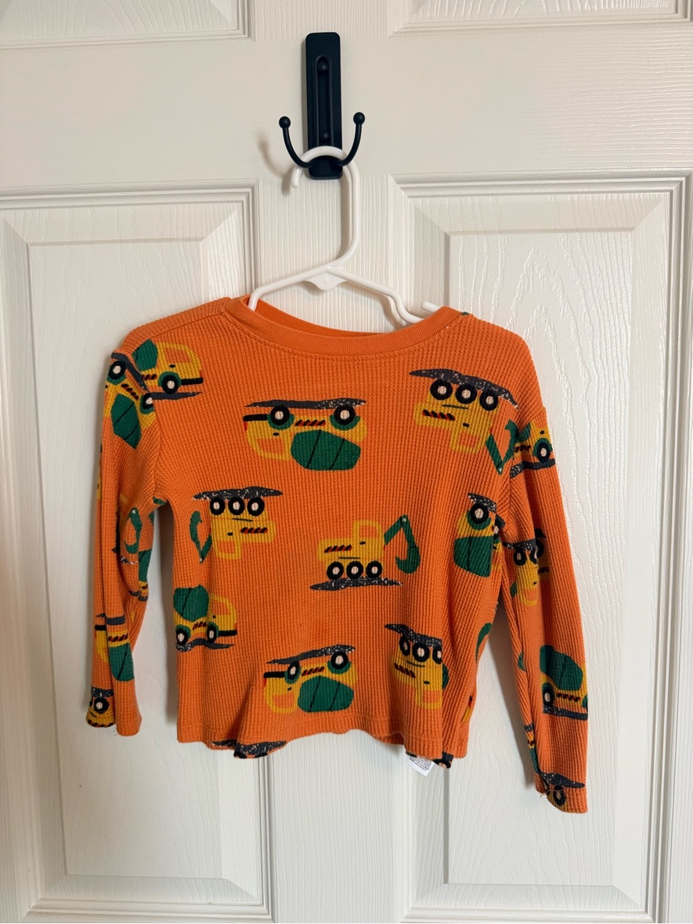 Old Navy Orange Long-Sleeve Tee with Yellow & Green Truck Print